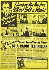 Train At Home To Be A Radio Technician Antique Print Ad 1941 6 1/4 X 9 1/4 picture