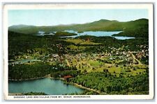 1926 Aerial View Saranac Lake Village Mt Baker Adirondacks New York NY Postcard picture