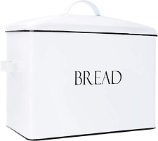 Farmhouse Extra Large Bread Box for Kitchen Countertop | White Bread Box with Fi picture