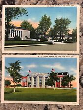 2 Vntg Linen Postcards - Toledo, OH Art Museum & Naval Reserve - Curt Teich 1938 picture