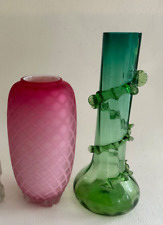 Two Late Victorian  Art Glass Vases sold together picture
