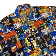 Vintage Disney World All Over Print Aloha Button Up Shirt Mens Large Animation picture