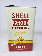1.25 Gallon Shell X-100 Motor Oil 20W-50 Reproduction Can -Lot C picture