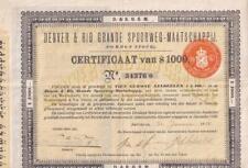 1914 D&RGW Denver & Rio Grande Western Railroad - Dutch stock certificate picture