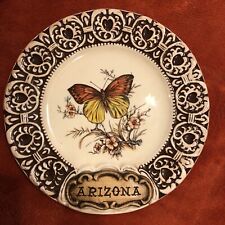 Vintage Treasure craft Arizona Butterfly Souvenir Plate 70's Wall Hanging picture
