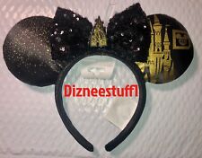 Disney Black And Gold Cinderella’s Castle Ears Headband NWT picture
