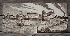 East Boston Harbor Scene Vintage Porcelain Sign Wall Hanging Vintage READ AD picture