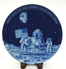 Vtg First Man On The Moon 1969 Plate Royale Blue Winter China 709/2000 picture