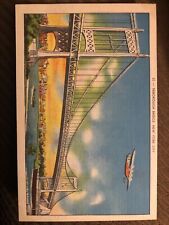 Vintage Linen Postcard Triborough Bridge New York City, New York c1930s picture