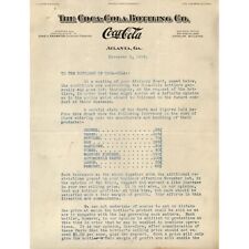 Coca-Cola 1918 Letter Discussing How To Deal With WW I Restrictions picture