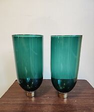Rare Pair Of Teal Green Candelabra Shades picture