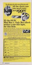 1973 Print Ad McCulloch Mini-Mac Light Weight Chain Saws Los Angeles,CA picture