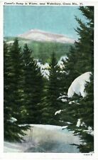 Camel's Hump Waterbury Green Mountains VT Winter Linen Postcard Unposted-20 picture