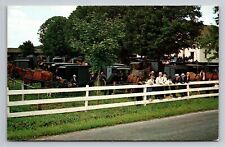 Church Yard Mennonite And Amish Farm Country Pennsylvania Vintage Postcard picture