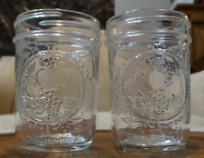 5 Vintage Ball USA Fruit Design Jelly Jam Jar 6 oz Clear Glass Mason picture