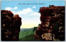 Vtg Delta Alabama AL Pulpit Rock Cheaha State Park 1940s Linen View Postcard picture