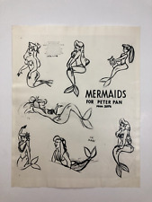 Vintage Disney Peter Pan- Mermaids #2074 Original Photostat Model Sheet 1950's picture
