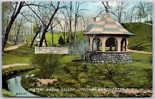Postcard NH Manchester New Hampshire Valley Cemetery Brook Gazebo NH01 picture