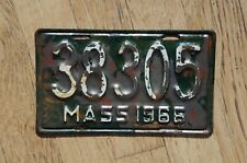 1966 Massachusetts MOTORCYCLE License Plate - Needs Repaint picture