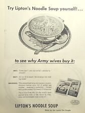 Lipton's Noodle Soup Army Wives Buy It Bowl Vintage Print Ad 1946 picture