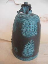 Vintage Bell Bronze Brass Metal Chinese Figures Tibetan Temple Gong Bell picture