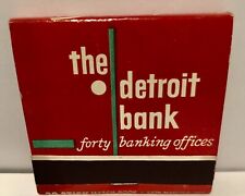 Vintage Very Rare “The Detroit Bank” Native American Indian Chief Matchbook picture