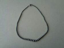 Very Pretty Blue Gray Bead Necklace 17-1/2