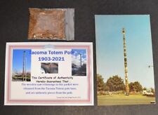 Tacoma WA famous TOTEM POLE Part w/COA & Original Post Card, History, 3 ITEMS  picture
