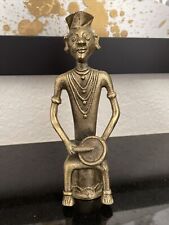 1990s Indian Aged Brass Dhokra Tribal Musician picture