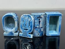 Ancient Egyptian Antiquities set of 2 Pharaonic Jewel Box Intricate Elegance picture