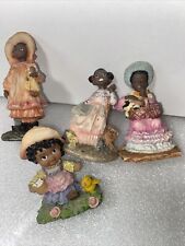 Vintage Young’s African American Children Figurines Lot 4 Minor Paint Wear picture