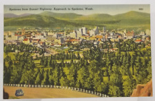 Spokane from Sunset Highway Aerial Spokane Washington c1950 Postcard picture