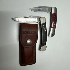 Vintage Schrade LB5 USA Folding Knife Lock Back With Case And NRA Folding Knife picture
