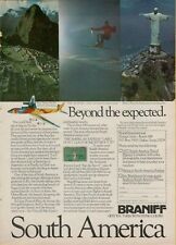 1977 Braniff International Machu Picchu Ski Portillo Rio Brazil Vintage Print Ad picture