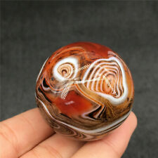 Polished Banded Natural Silk Agate Ball Quartz Sphere Fossil Crystal DIa.35MM picture