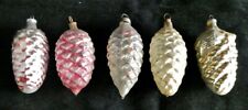LOT 624-M VINTAGE SET OF 5  SMALL PINECONE CHRISTMAS ORNAMENTS picture