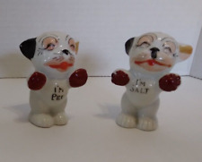 Vintage MCM Ceramic Bonzo Dogs Salt and Pepper Shakers picture