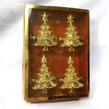 Lenox Goldtone Christmas Tree Napkin Rings Set of 4 New In Box picture
