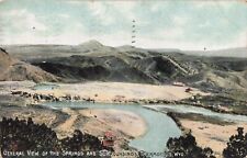 Thermopolis WY Wyoming, Aerial View of Springs & Surroundings, Vintage Postcard picture