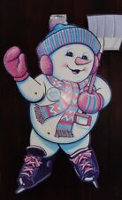 vintage beistle 1991 die cut Articulated Snowman Christmas Wall Window Decor  picture