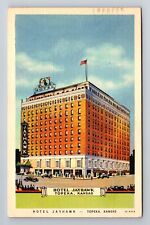 Topeka KS-Kansas, Hotel Jayhawk, Advertising, c1940 Vintage Souvenir Postcard picture