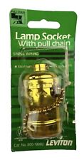 Leviton pull chain lamp socket NOS On Opened Card picture
