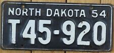 1954 North Dakota License Plate T45-920 Garage Man Cave Nice Original picture