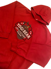 Yogi Bear Jellystone Park Vintage Red Hoodie Mens XL - Hanna Barbera Collectible picture