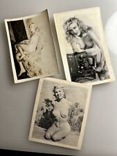 Vtg 50’s Blonde Busty PIN UP Risque Nude Original B&W Girlie Photo Lot X3 #221 picture