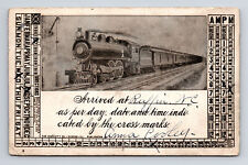 1907 Train Arrival Markable Date Time Railroad Postcard picture