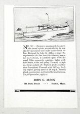 1928 Print Ad John G. Alden 34' Fast Cruiser Boat Sterling Engine Boston,MA  picture