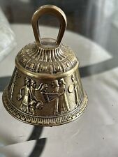 VINTAGE BRASS HAND BELL WITH ANCIENT CHARACTERS picture