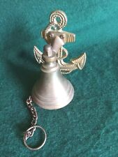 Vintage 70's Brass Ship's Bell with Anchor- Wall Mount- Screws Included picture