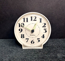 Vintage Mid Century Westclox Alarm Clock Made in USA Wind Up Glow in Dark Hands picture